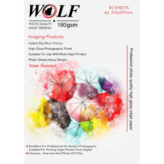 کاغذ فتوگلاسه 180گرم wolf a4